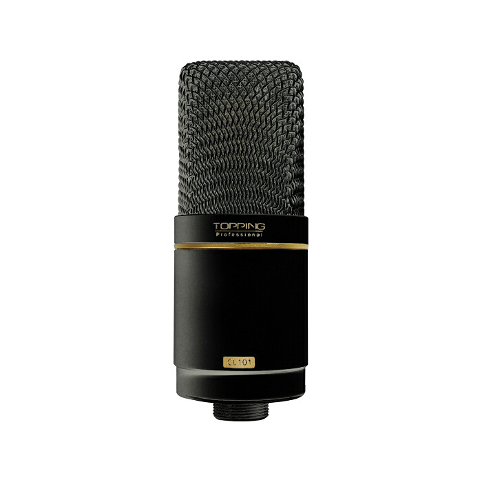 TOPPING Professional CL101 Black マイク 録音 録音用 楽器録音 ボーカル録音 PC用 有線 レコーディング 収録 スタジオ 配信 配信用 ライブ ライブストリーミング ストリームミング ストリーマー クリア 単一指向性 低ノイズ 高音質 コンパクト