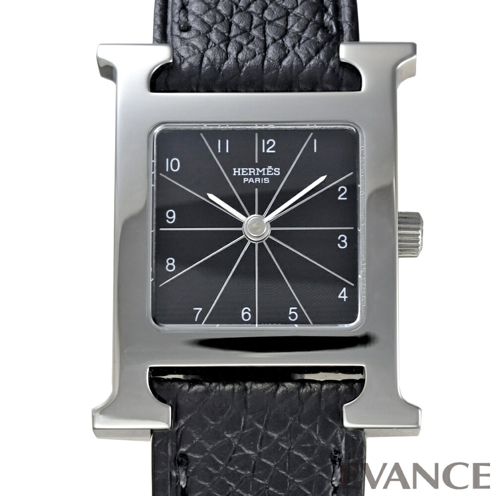 【中古】 エルメス Hウォッチ HH1.210 ブラック レディース 【腕時計】【HERMES】