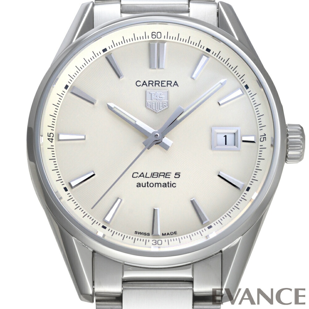 【中古】 タグ・ホイヤー カレラ キャリバー5 WAR211B.BA0782 しろがね色 メンズ 【ウォッチ】【TAG HEUER】