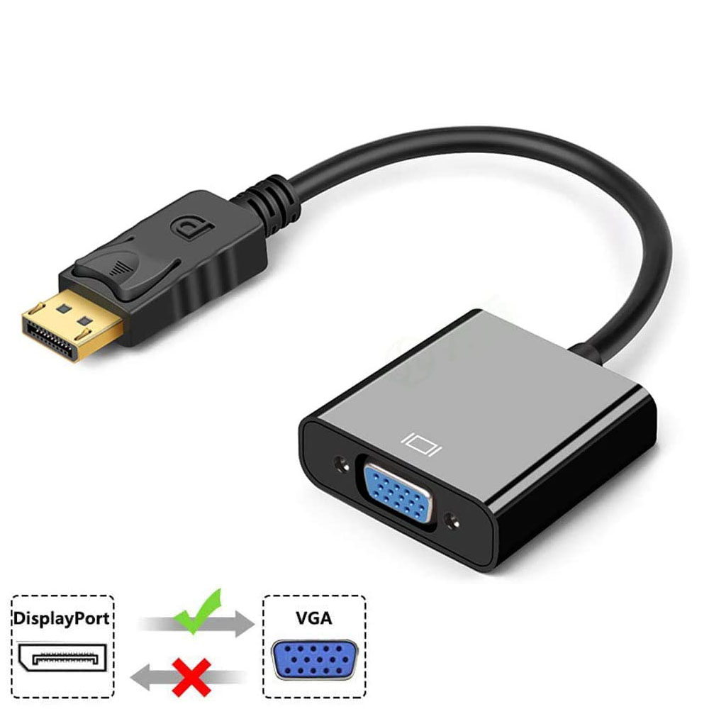 Displayport から VGA 変換 アダプター DP to オス メス 変換ケーブル 最大解像度 1920×1080サポート  金メッキコネクター ディスプレイポートVGA変換アダプタ PC モニタ プロジェクター DVD HDTV モニター用 対応 【テレビで話題】