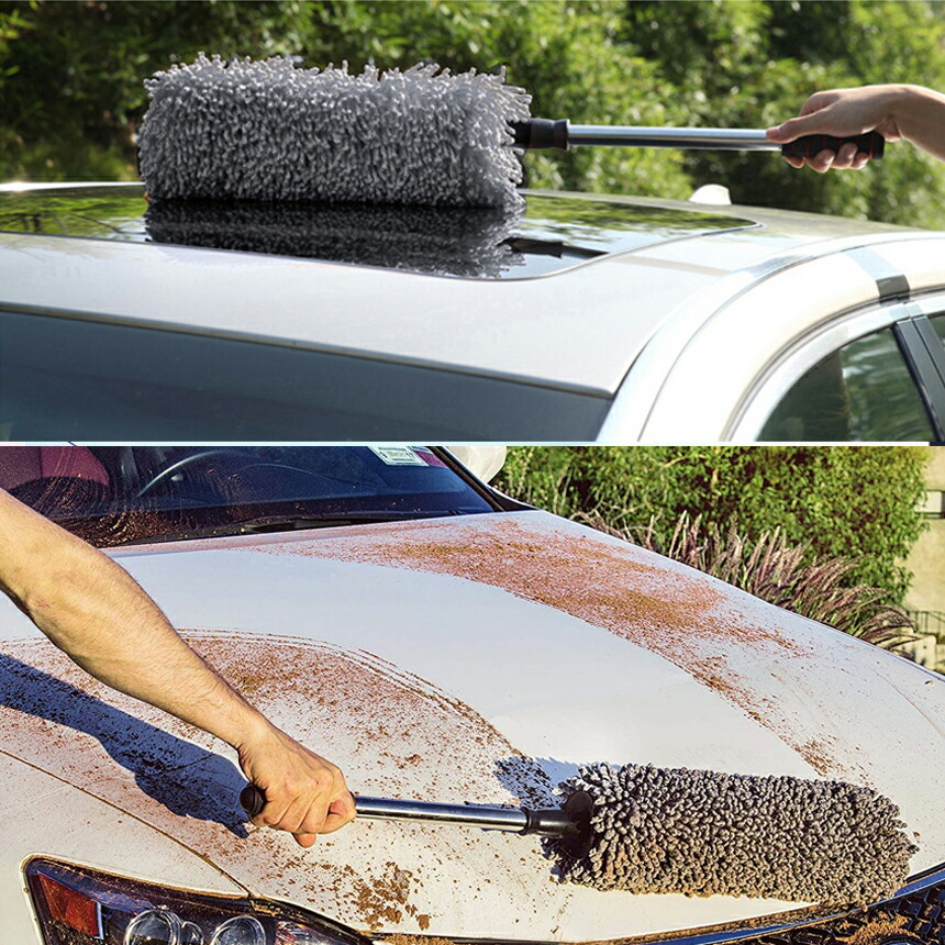市場 ハンディモップ 伸びる 車用ほこり取り 収納 カーダスター 洗車ブラシ 伸縮 車用 おしゃれ
