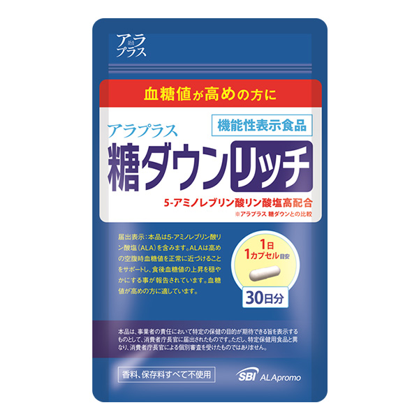 楽天市場】【ポイント15倍】□アラプラス糖ダウンリッチ 30ｶﾌﾟｾﾙ 