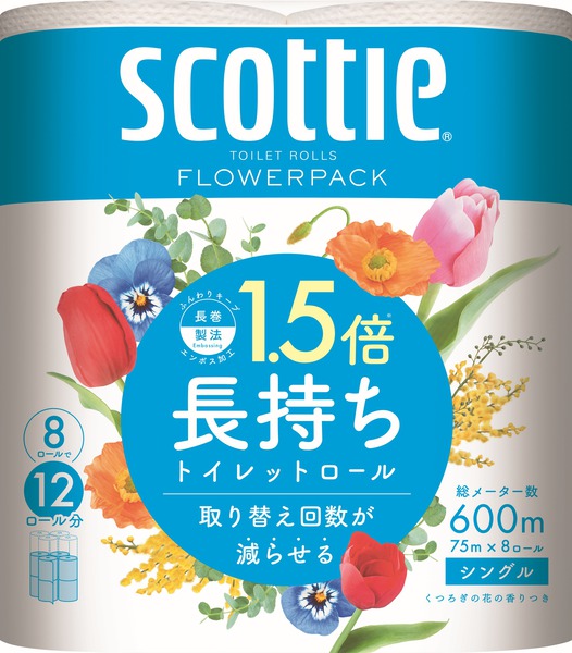 日本製紙クレシア スコッティフラワーパック１．５倍長持ち８ロール