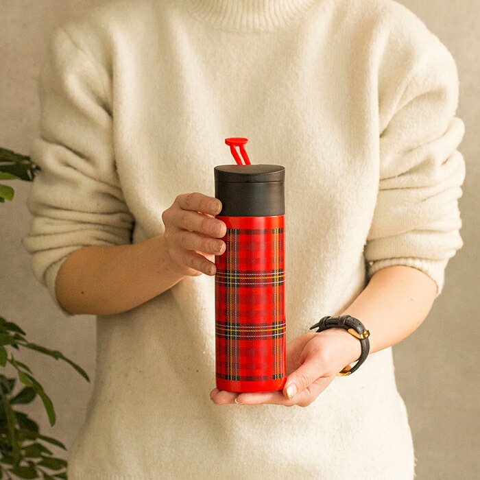 楽天市場 Aladdin アラジン レッドチェックタンブラー 370ml ステンレス 水筒 レトロ タータンチェック 0 37l インテリアショップe Goods