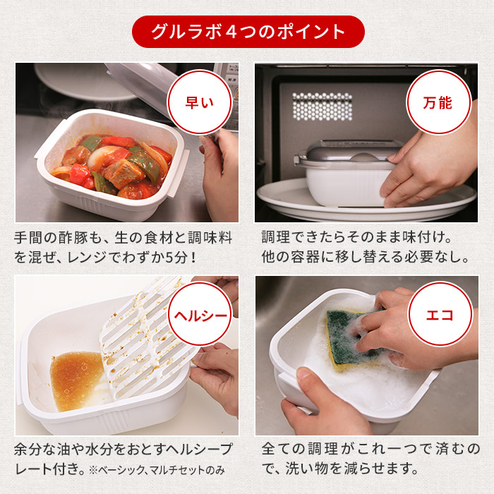 楽天市場 電子レンジ調理器 5点セット グルラボ マルチクッキングカプセル ベーシックセット Glb Bs ホワイト Gourlab グルラボセット 調理器具 レシピ付き イワタニ スチーマー オーブン調理 電子レンジ対応 保存容器 電子レンジ対応 茹でる 蒸し器 プレゼント