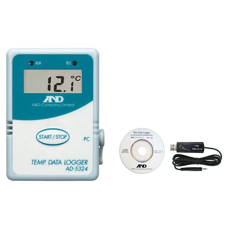 A&D AD-5324SET 温度データーロガー 防水 温度管理 記録｜ハカルドットコム 店