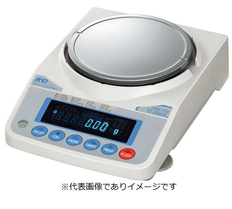 A\u0026D FZ-2000IWPR 陰電子天びん 内蔵重り付 防塵 防滴 IP65 2級 考査付 ひょう量:2200g(2.2kg) 目量:0.1g