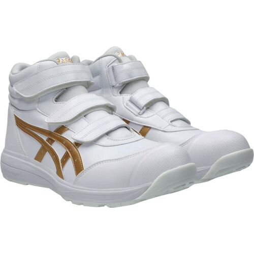 ASICS 1273A111.100-27.5 安全靴 ウィンジョブ 作業靴 CP312 ホワイト×ピュアゴールド 27.5cm