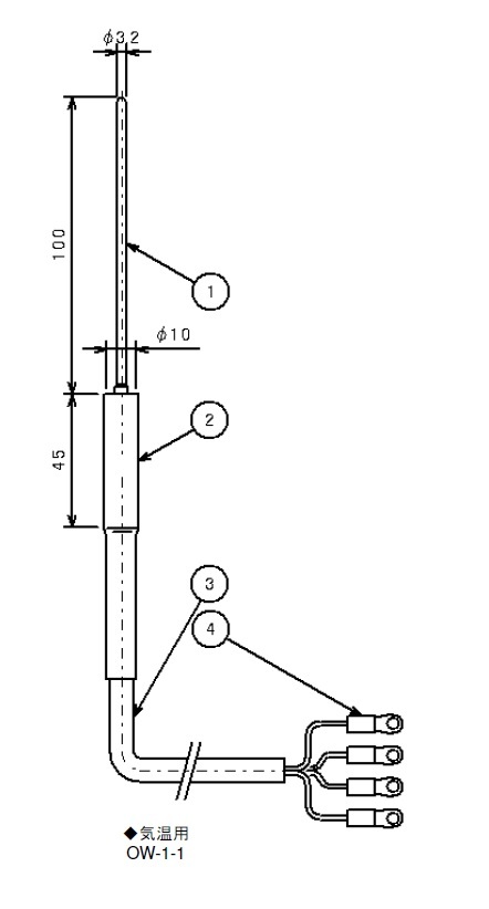 (直送) 大田表示計器製造所 NO.OW-1-1 気温検出器 体温用 製造会社社内精神測定検査品