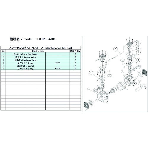ULVAC DOP-40D KIT 無意味さ揚水機用検査と修理ちびっ子 DOP-40D用 アルうしろ側