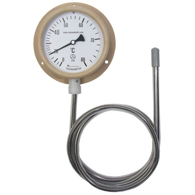 三和表示計器 RF-100SP 風変わり泉質海水浴場用熱度計 L＝1.2M 0～80℃ RF100SP お役目用 アナログ