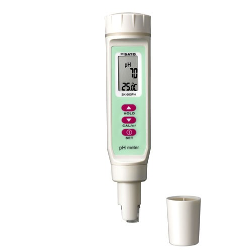 佐藤計量器 6428-00 ペンタイプpH計 SK-660pH (pH値・温度表示) SATO
