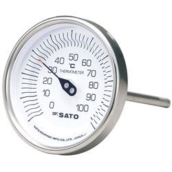 佐藤計量器 2010-10 バイメタル温度計 BM-T-90S -30～50℃ L\u003d60mm RPT1/2 SATO