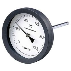 佐藤測量器 2080-22 バイメタル体温計 BM-T-100P 0～200℃ L\u003d50粍 RPT 1/2 SATO