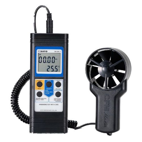 佐藤計量器 7687-10 ベーン式風速計 SK-93F-II SATO ハンディ式デジタル風速計 SK-93F2｜ハカルドットコム 店