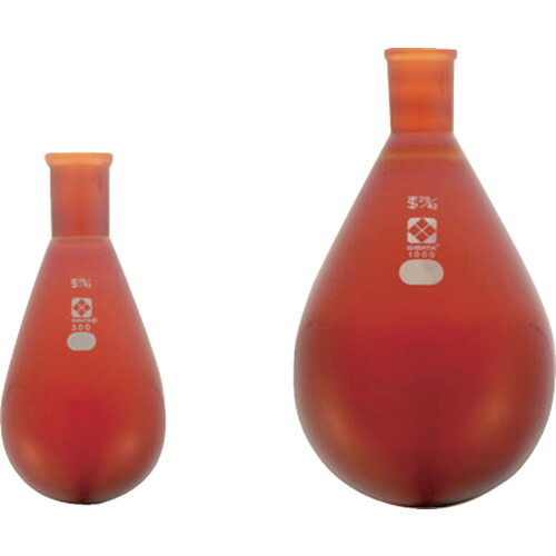 柴田科学 005270-19200 共通摺合 なす形フラスコ 茶褐色 19/38 200mL｜ハカルドットコム 店