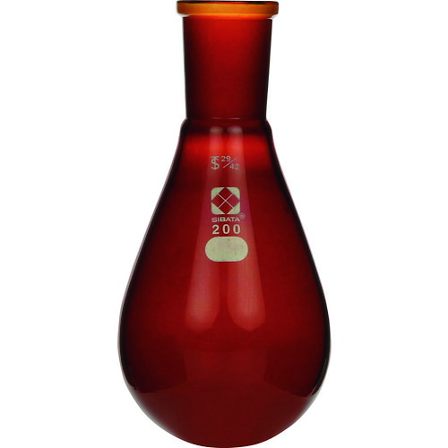 柴田科学 005270-29200 共通摺合 なす形フラスコ 茶褐色 29/42 200mL