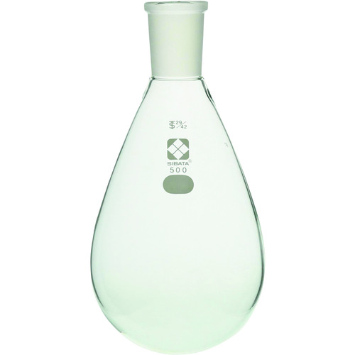 柴田科学 005370-29500 共通摺合 なす形フラスコ 29/42 500mL｜ハカルドットコム 店