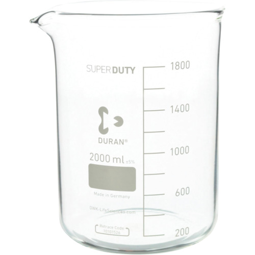 (直送)柴田科学 010060-2000A スーパー肉厚ビーカー 2000mL 10入|ハカルドットコム 店