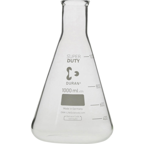 柴田科学の科目 010610-1000A 百貨店肉厚３角形瓶 細口 1000mL 10入