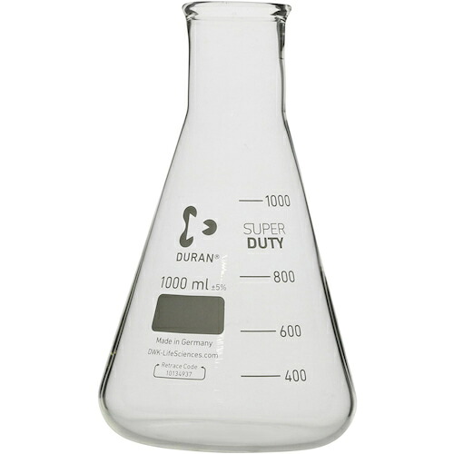 柴田科学の科目 010620-1000A 百貨店肉厚３角形瓶 広口 1000mL 10入