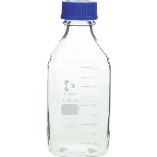 柴田科学の科目 017230-1000A 耐熱螺旋釘口角瓶 青旗がしら付 1000mL 10入