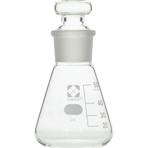 柴田科学の科目 010330-050A 共栓三角瓶 50mL 10入