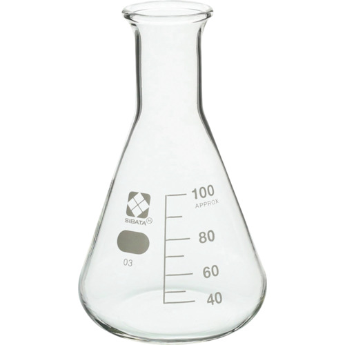 柴田科学 010530-100A 三角フラスコ 目安目盛付 100mL 10入