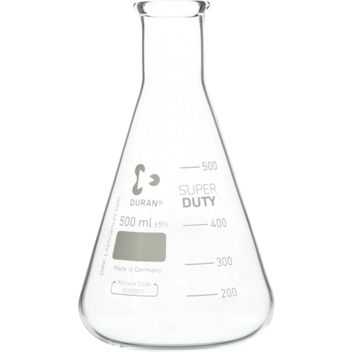柴田科学の科目 010610-500A 百貨店肉厚３角形瓶 細口 500mL 10入
