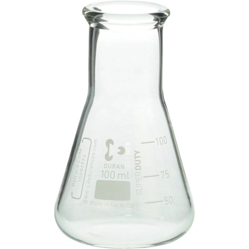 柴田科学の科目 010620-100A 百貨店肉厚三角形瓶 広口 100mL 10入