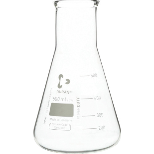柴田科学の科目 010620-500A 百貨店肉厚３角形瓶 広口 500mL 10入
