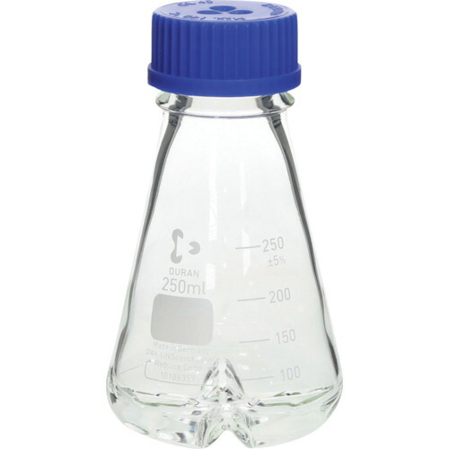 柴田科学の科目 016460-250A 螺旋釘口振とう３角形瓶 召し使いバッフル付 250mL 4入