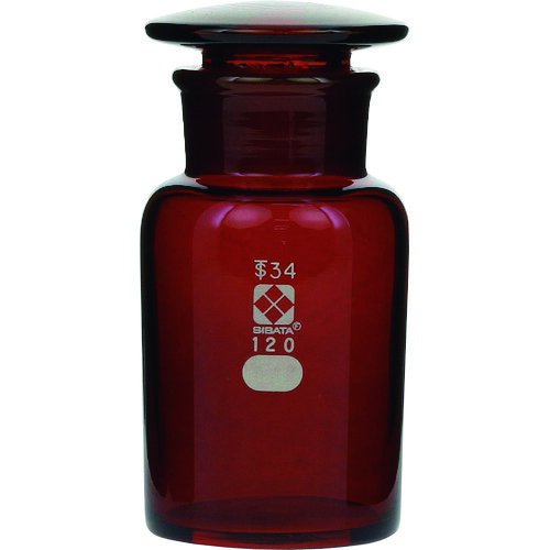 柴田科学 017080-120A 試薬瓶 広口 茶褐色 120mL 10入