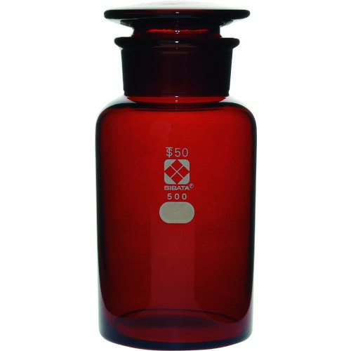 柴田科学 017080-500A 試薬瓶 広口 茶褐色 500mL 10入|ハカルドットコム 店