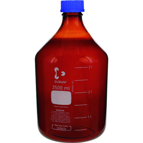 柴田科学 017210-3500 耐熱ネジ口瓶 茶褐色 青キャップ付 3500mL|ハカルドットコム 店