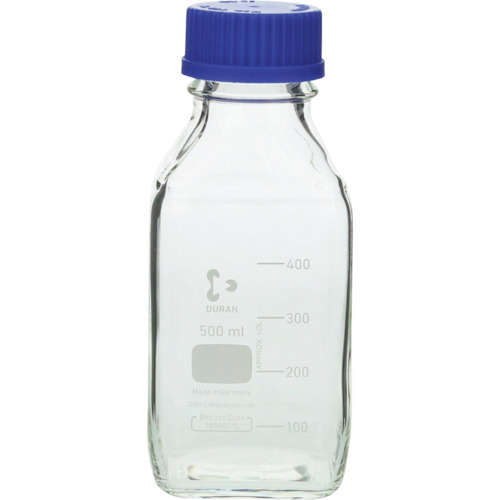柴田科学 017230-500A 耐熱ネジ口角瓶 青キャップ付 500mL 10入｜ハカルドットコム 店