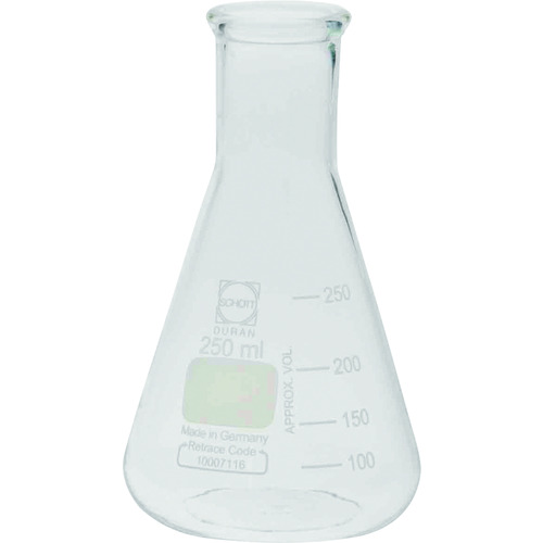 柴田科学の科目 010610-25A 百貨店肉厚３角形瓶 細口 25mL 10入
