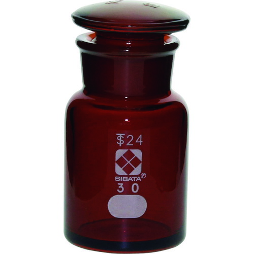柴田科学の科目 017080-30A 試薬瓶 広口 茶褐色 30mL 10入