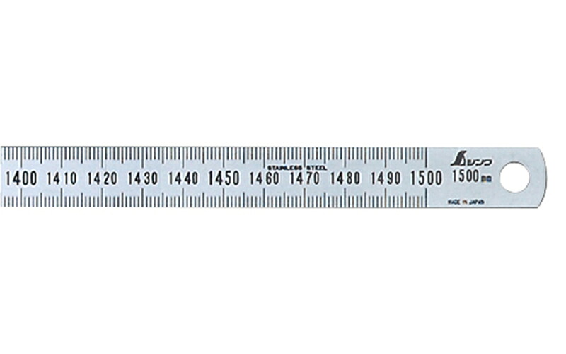 (直送)シンワ 13285 細巾直尺 シルバー 1.5M｜ハカルドットコム 店 11,985円