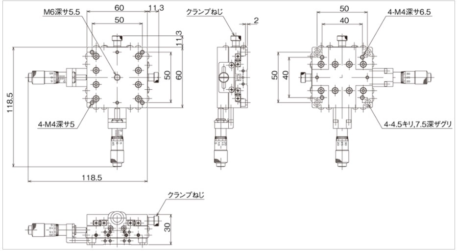 安い爆買い 中央精機 ハイグレード Zステージ 60×60 LZ-6042-S7-2