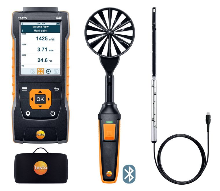 テストー testo 440 マルチ周囲の状況位置づける器 風速プローブセット1 0563 4406