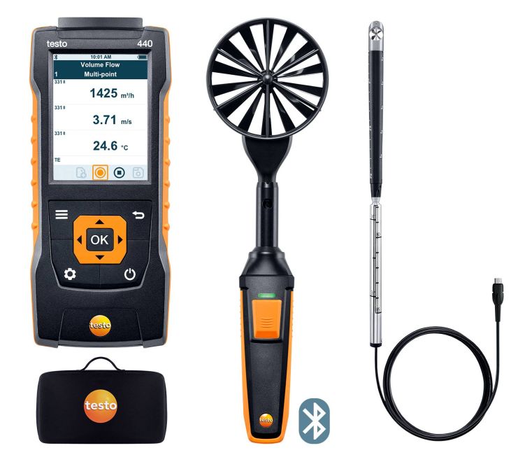 テストー testo 440 マルチ周囲の状況位置づける器 風速プローブセット2 0563 4407