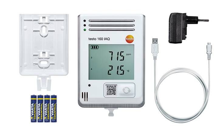 テストー testo 160IAQ 気温,湿度,CO2,大空圧検出器内蔵 Wi-Fi資料ロガー 0572 2014