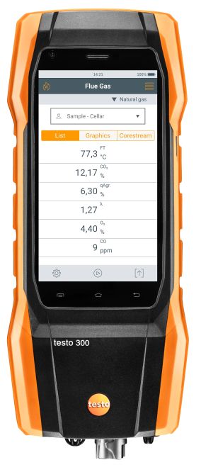 テストー 0633 3004 81 燃えさかる排気ガス分析機器 testo 300LL 本体 O2 H2埋めあわせCO：最大限度 30,000 ppm