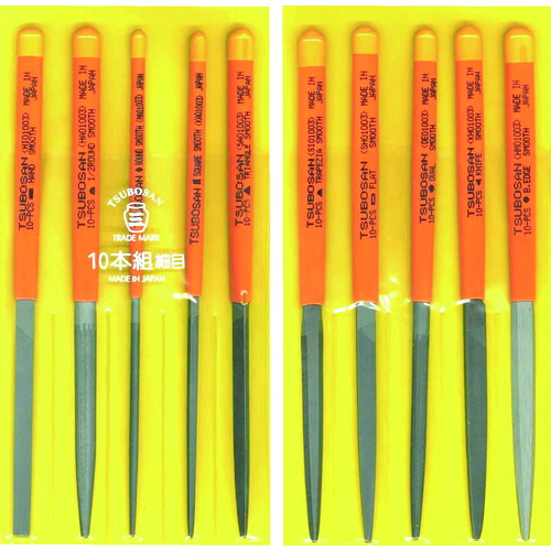 ツボサン ST010-03 組ヤスリセット 10本組サイズ 細目|ハカルドットコム 店