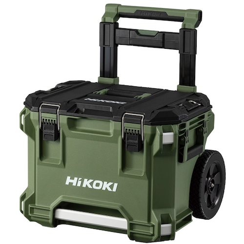 (大型) HIKOKI 00379487 マルチクルーザー キャリーボックス 防ジン・耐水IP65取得 連結収納型作業箱 フォレストグリーン