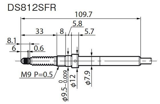 マグネスケール DS812SFR USB対応デジタルゲージ 測定範囲：12mm フランジ USBゲージ 接触式変位センサー｜ハカルドットコム 店