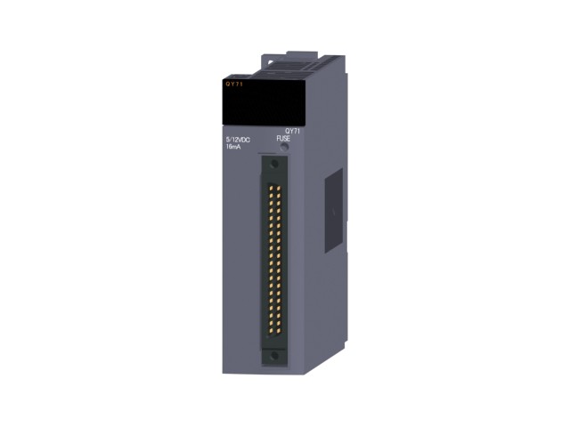 三菱電機 QY71 トランジスタ出力ユニット 出力:32点 DC5～12V 16mA/1点,512mA/1コモン 32点1コモン シンクタイプ 40ピンコネクタ