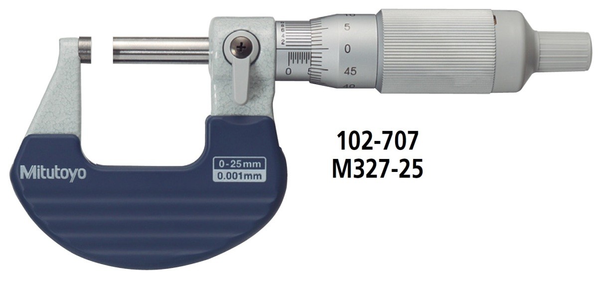 ミツトヨ M327-25 102-707 標準尺度上っ面アナログミクロメーター 25粍 ラチェットシンブルタイプ 目量0.001粍