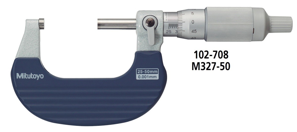 ミツトヨ M327-50 102-708 標準外側アナログマイクロメーター 50mm ラチェットシンブルタイプ 目量0.001mm